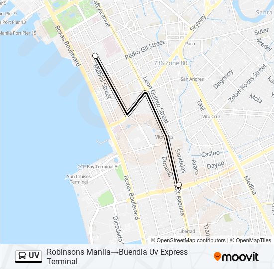 UV Bus Line Map