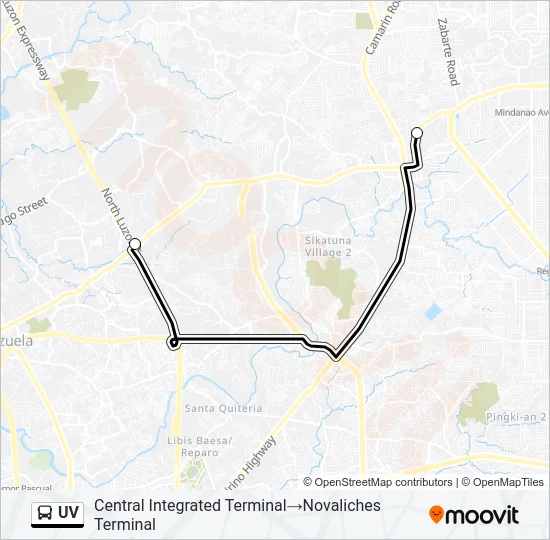 UV Bus Line Map