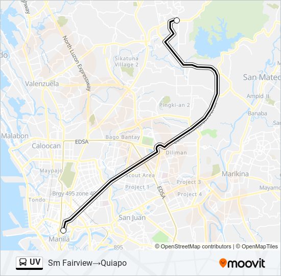 UV bus Line Map