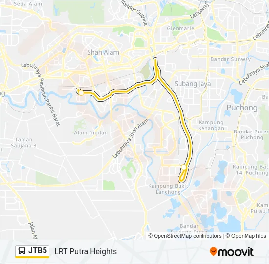 JTB5 Bus Line Map