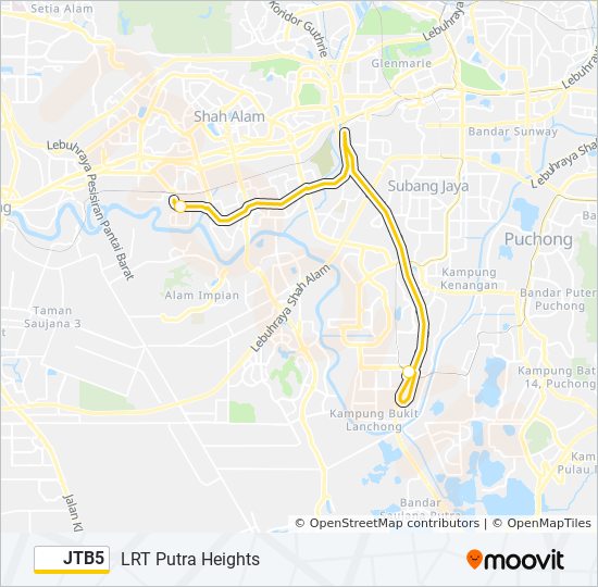 JTB5 bus Line Map