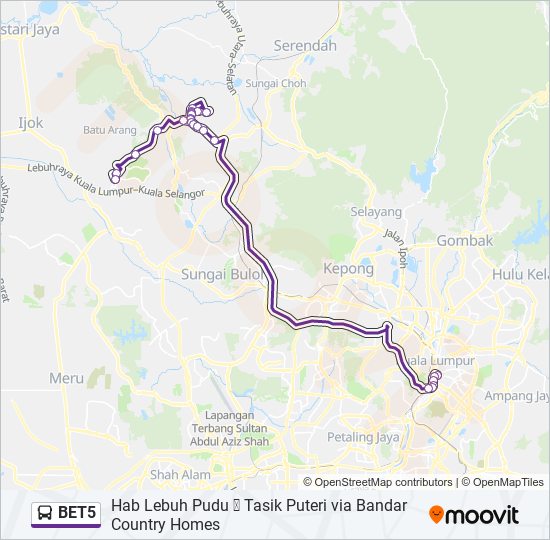 BET5 bus Line Map