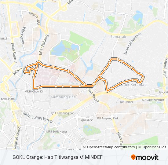 Orange Route Schedules Stops Maps Gokl Orange Hab Titiwangsa Mindef