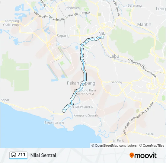 711 Bus Line Map