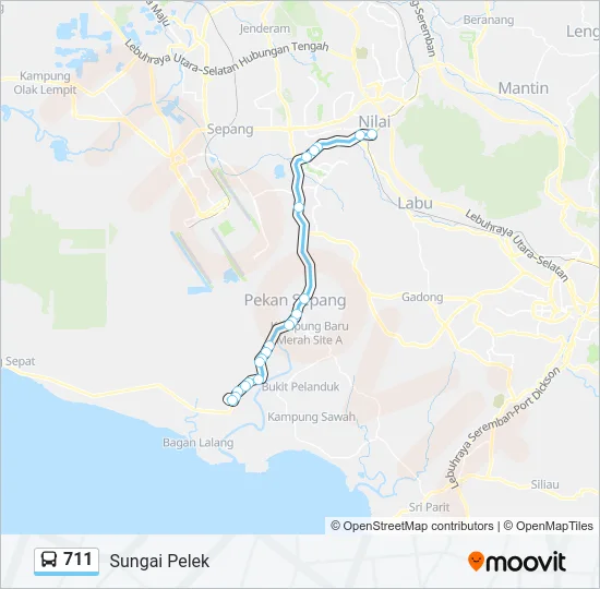 711 Bus Line Map