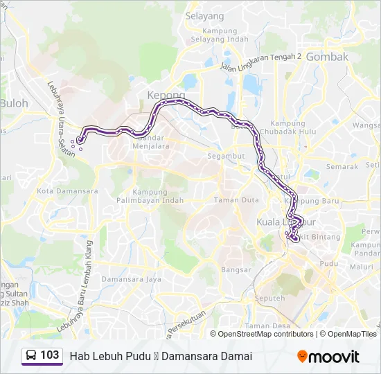 103 Bus Line Map
