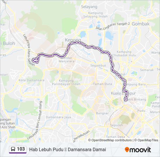 103 bus Line Map