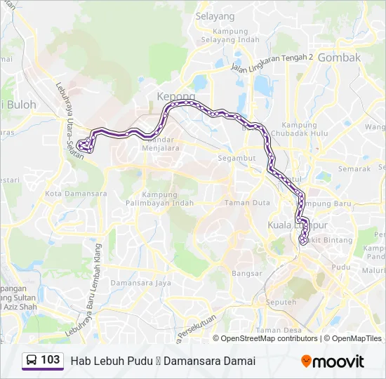 103 Bus Line Map
