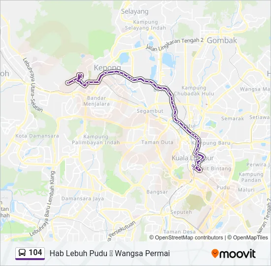 104 Bus Line Map