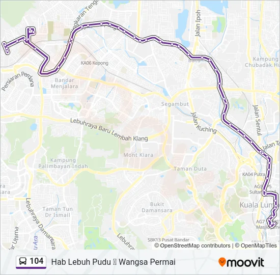 104 Bus Line Map