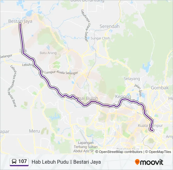 107 Bus Line Map