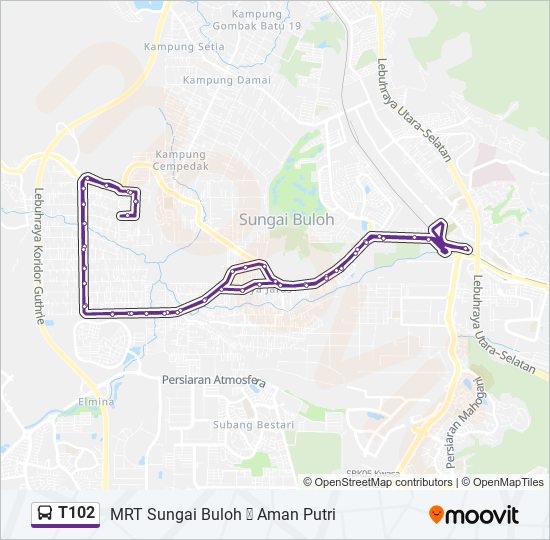 t102 Route: Schedules, Stops & Maps - MRT Sungai Buloh ↺ Aman Putri ...