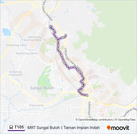 t105 Route: Schedules, Stops & Maps - MRT Sungai Buloh ↺ Taman Impian ...