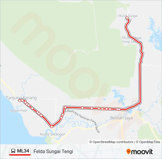 ML34 Bus Line Map