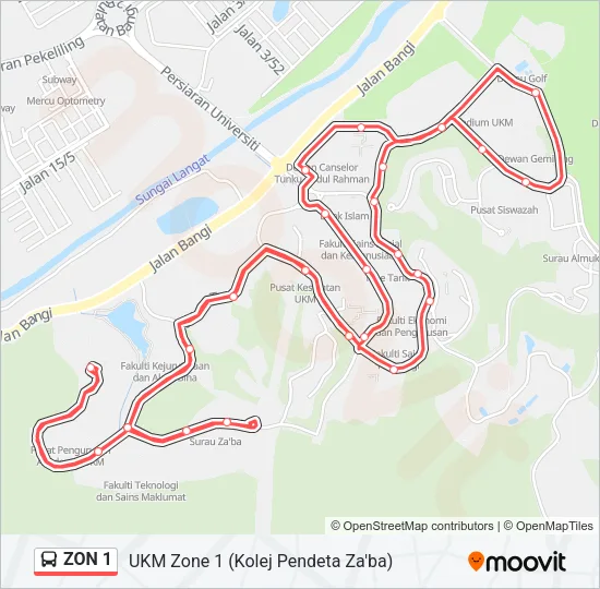 ZON 1 Bus Line Map