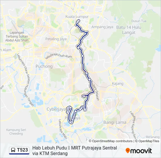 T523 Bus Line Map