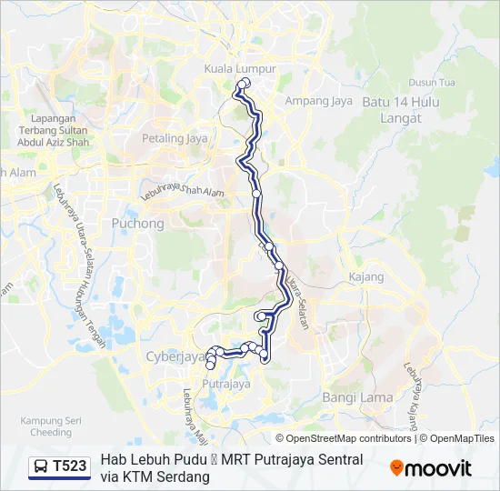 T523 Bus Line Map
