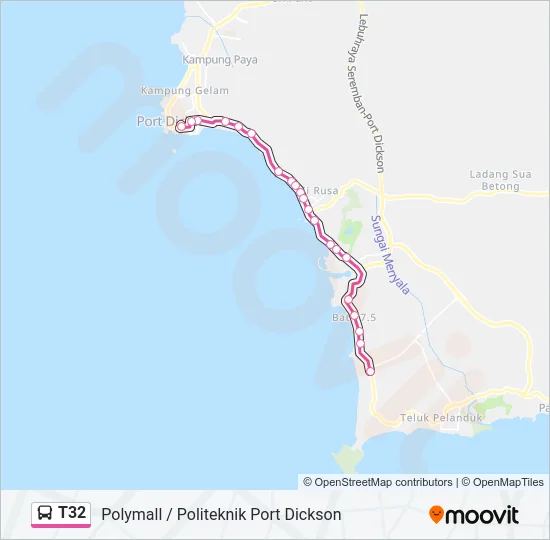 T32 Bus Line Map