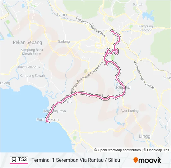 T53 Bus Line Map
