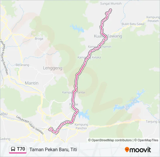T70 Bus Line Map
