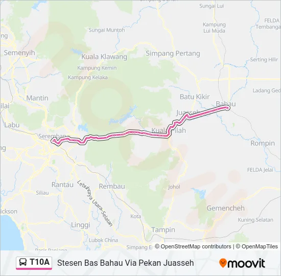 T10A Bus Line Map