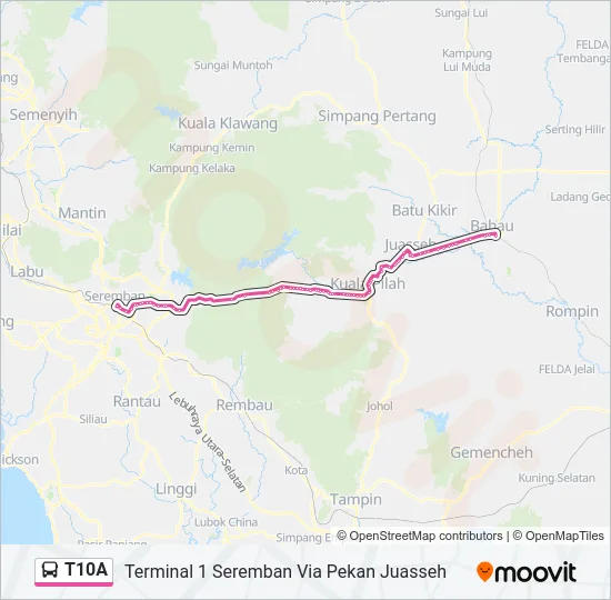T10A Bus Line Map
