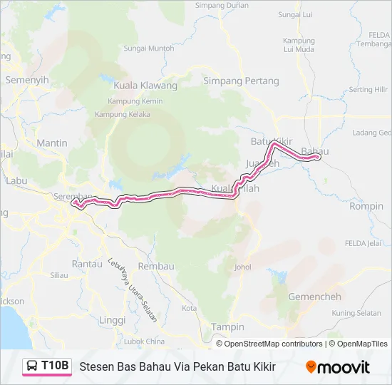 T10B Bus Line Map