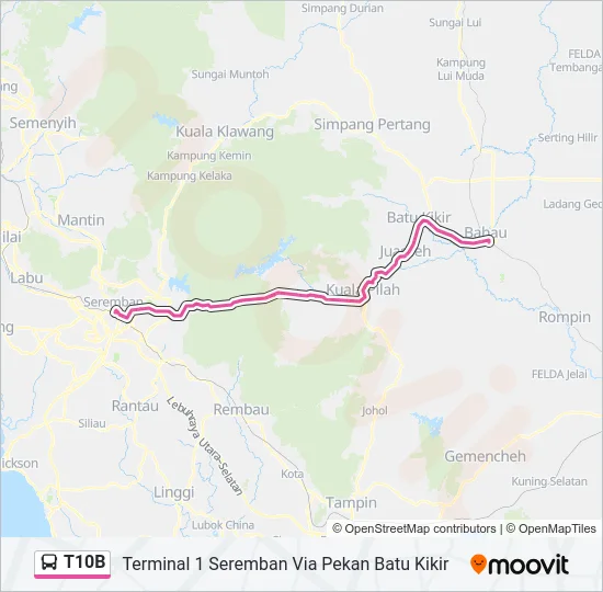 T10B Bus Line Map