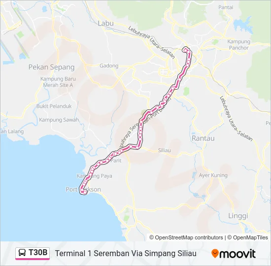 T30B Bus Line Map