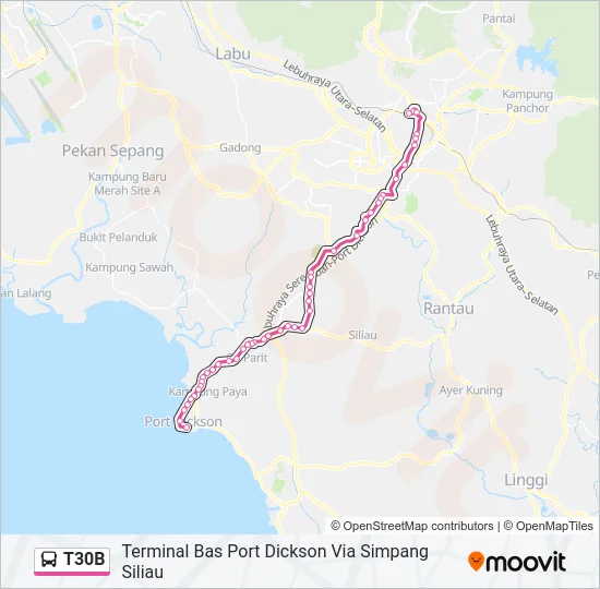T30B Bus Line Map