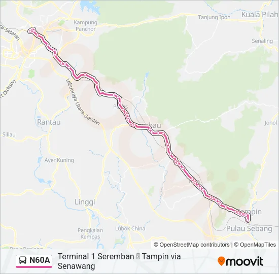 N60A Bus Line Map