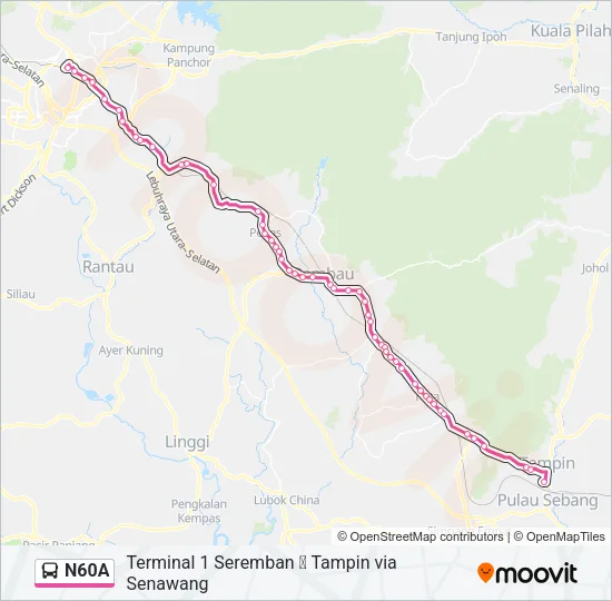 N60A Bus Line Map