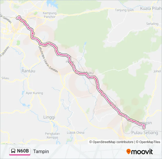 N60B Bus Line Map