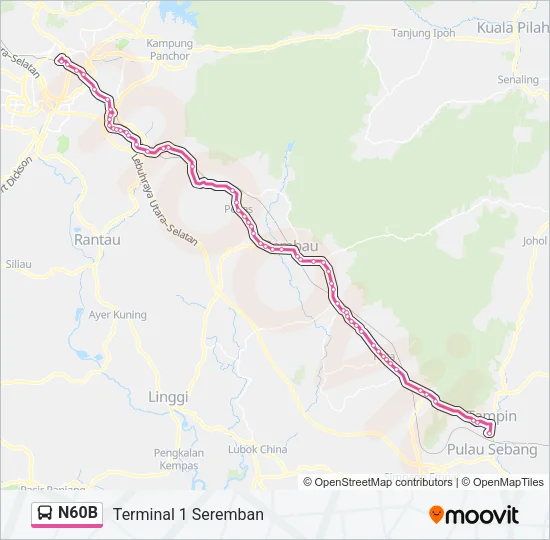 N60B Bus Line Map