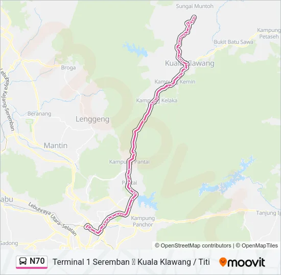 N70 Bus Line Map