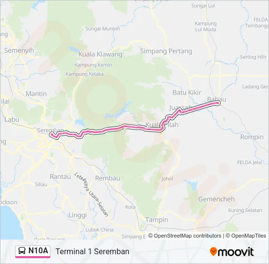 N10A Bus Line Map