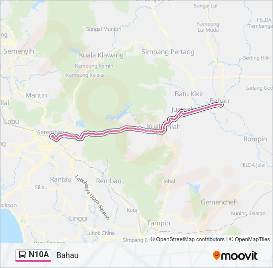 N10A Bus Line Map