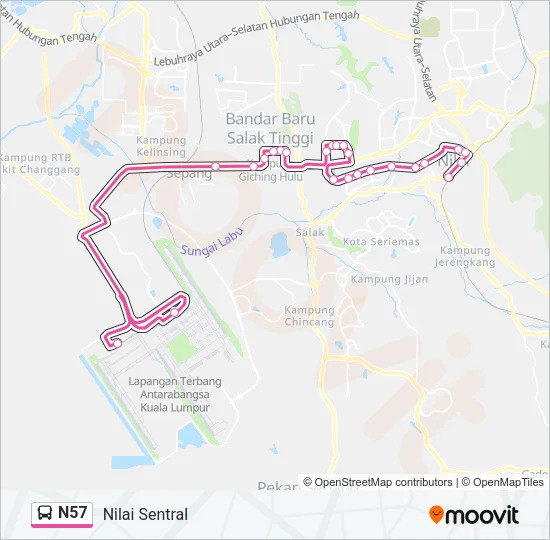 N57 Bus Line Map