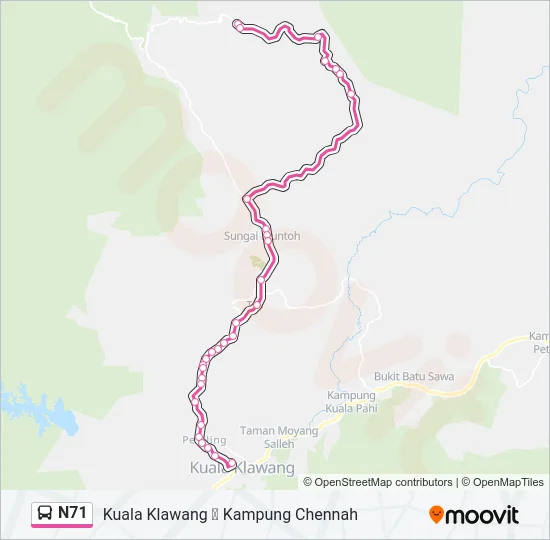 N71 Bus Line Map