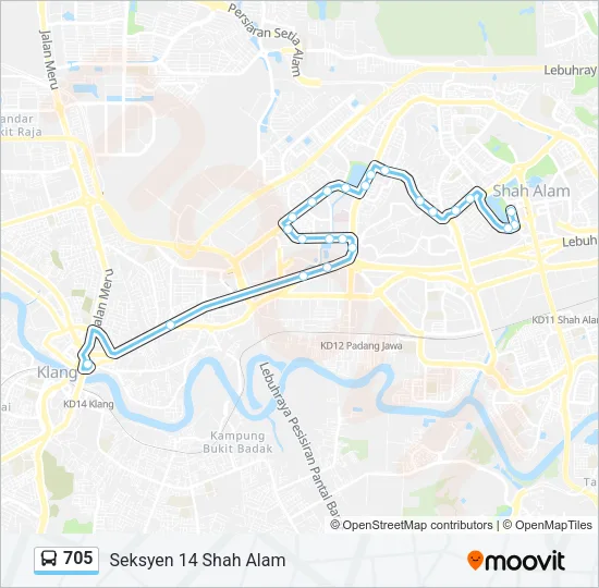 705 Bus Line Map