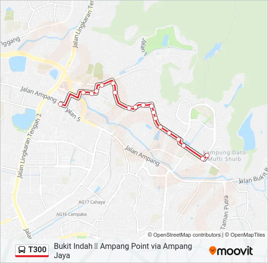 Bus Schedule And Routes Near Me T300 Route: Schedules, Stops & Maps - Ampang Point Via Ampang Jaya (Updated)
