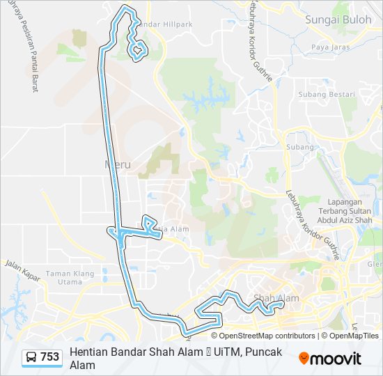 Laluan 753 Jadual Waktu, Hentian & Peta  Uitm, Puncak Alam (Telah