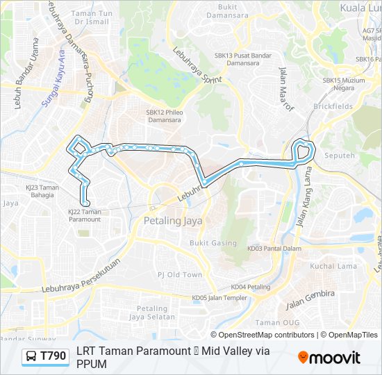 T790 bus Line Map