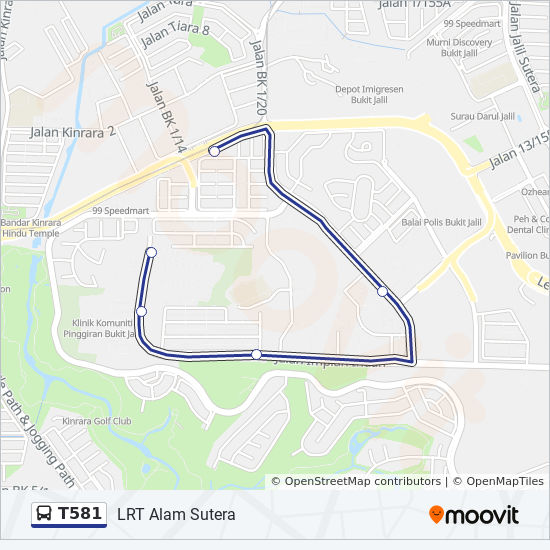 T581 Route Schedules Stops Maps Lrt Alam Sutera