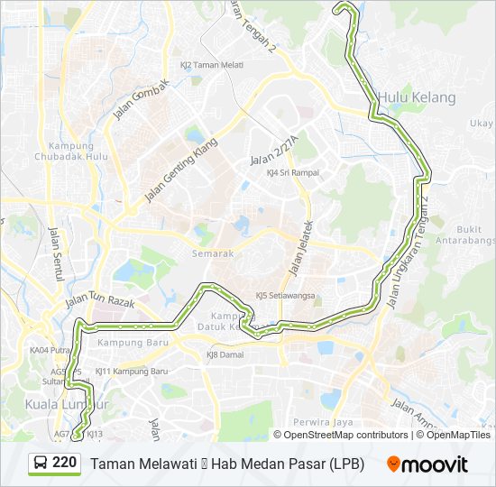 220 bus Line Map