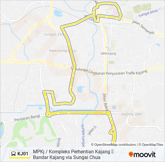 KJ01 bus Line Map