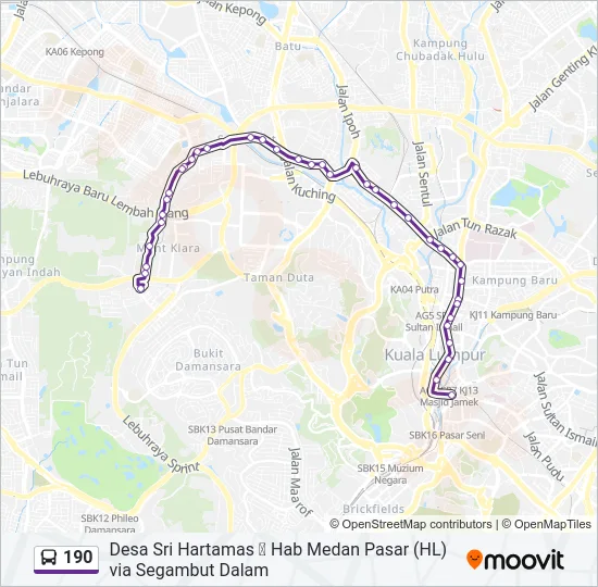 190  Line Map