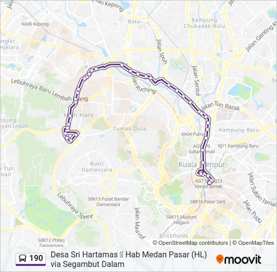 190  Line Map