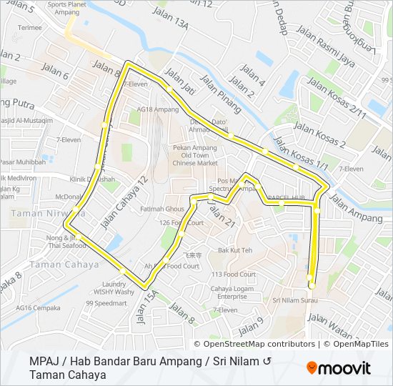 Laluan Aj2a Jadual Waktu Hentian Peta Hab Bandar Baru Ampang Sri Nilam Taman Cahaya Telah Dikemas Kini