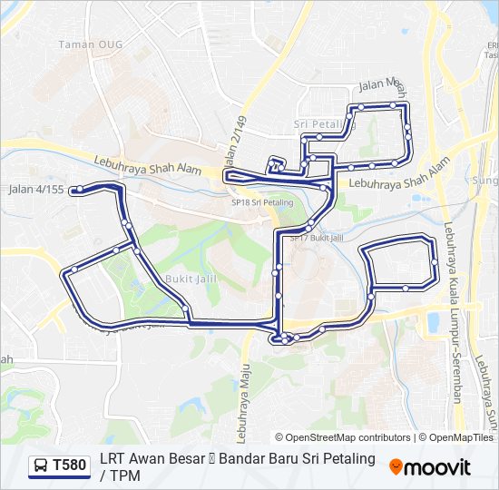 T580 bus Line Map